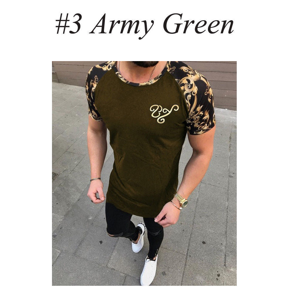 Men’s Camouflage Gym Shirt – Comfortable Short Sleeve Performance Tee (White/Black/Army Green)