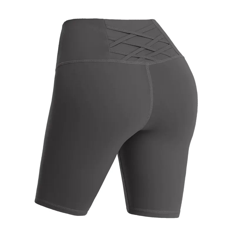 Women’s High-Waist Pocketed Yoga Shorts – Premium Studio-Style Fitness Wear