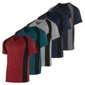 Real Essentials Men’s Athletic V-Neck T-Shirts – Short Sleeve Workout Tops (5-Pack, Medium)