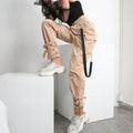 Women’s High-Waisted Pocket Joggers – Loose Fit Drawstring Cuff Pants for Fitness, Casual & Lounge Wear