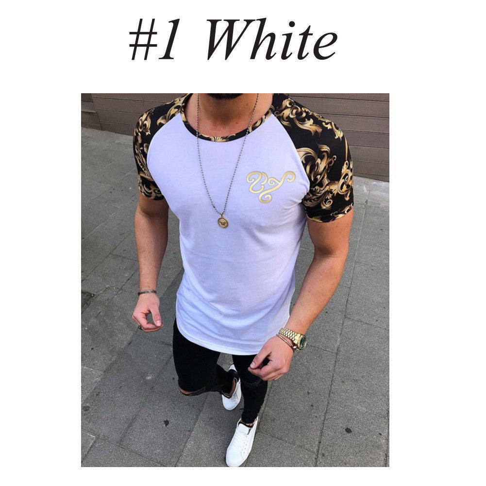 Men’s Camouflage Gym Shirt – Comfortable Short Sleeve Performance Tee (White/Black/Army Green)