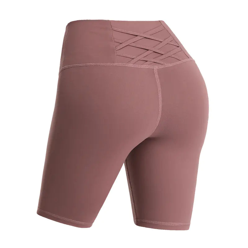 Women’s High-Waist Pocketed Yoga Shorts – Premium Studio-Style Fitness Wear