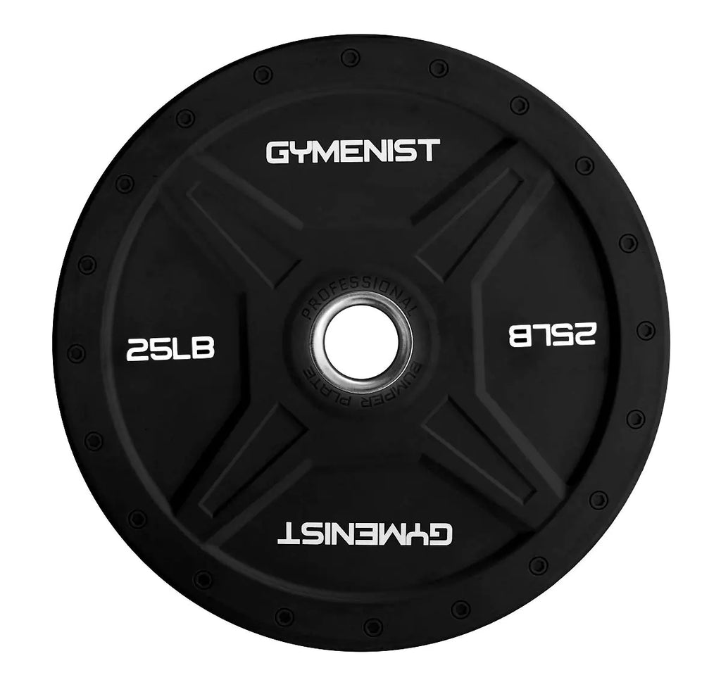 Olympic Bumper Plate – 25 LB Premium Commercial Weight Plate for 2” Olympic Bars (Black)