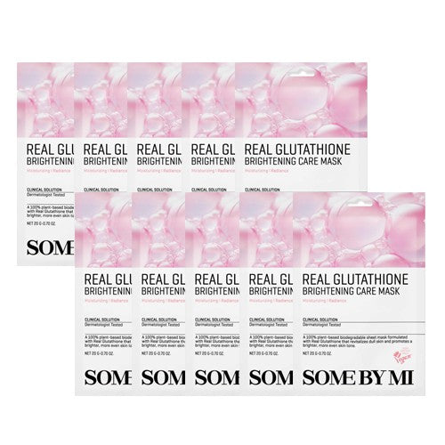 SOME BY MI Real Glutathione Brightening Care Mask - Pack of 10 Vegan Sheet Masks