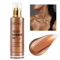 Body Shimmer Oil 100ml Moisturizing Long Lasting Body Luminizer Face Brighten Waterproof Liquid Illuminator Body Glow Shimmer Body Glitter Oil Highlighter Summer Glowing Makeup (#03 Bronze Gold)