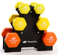 Fitness Alley Neoprene Dumbbell Set with A-Frame Rack  (3-Pair Set)
