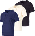 Real Essentials Men’s Short Sleeve Hoodie – Lightweight Workout Pullover Cotton Gym Sweatshirt (3-Pack)