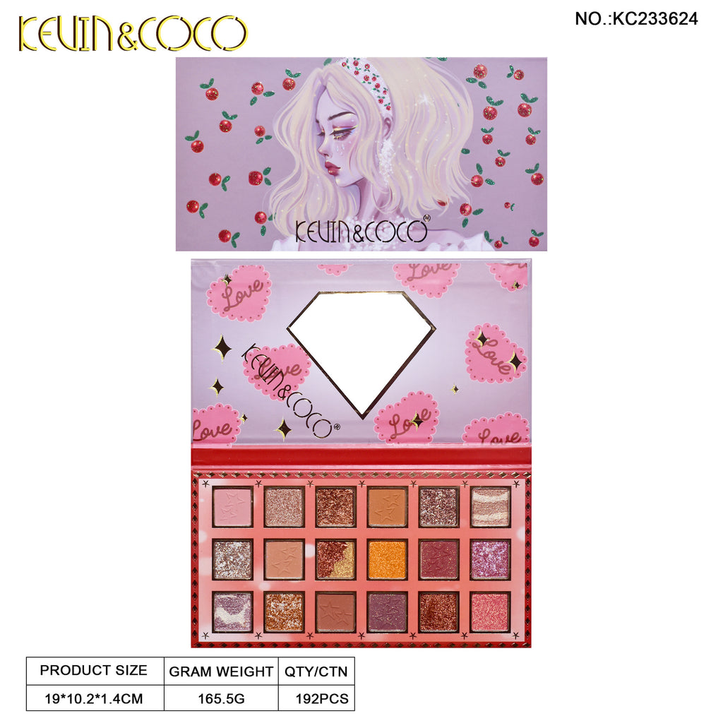 18-Color Waterproof Eyeshadow Palette - Shimmer & Matte