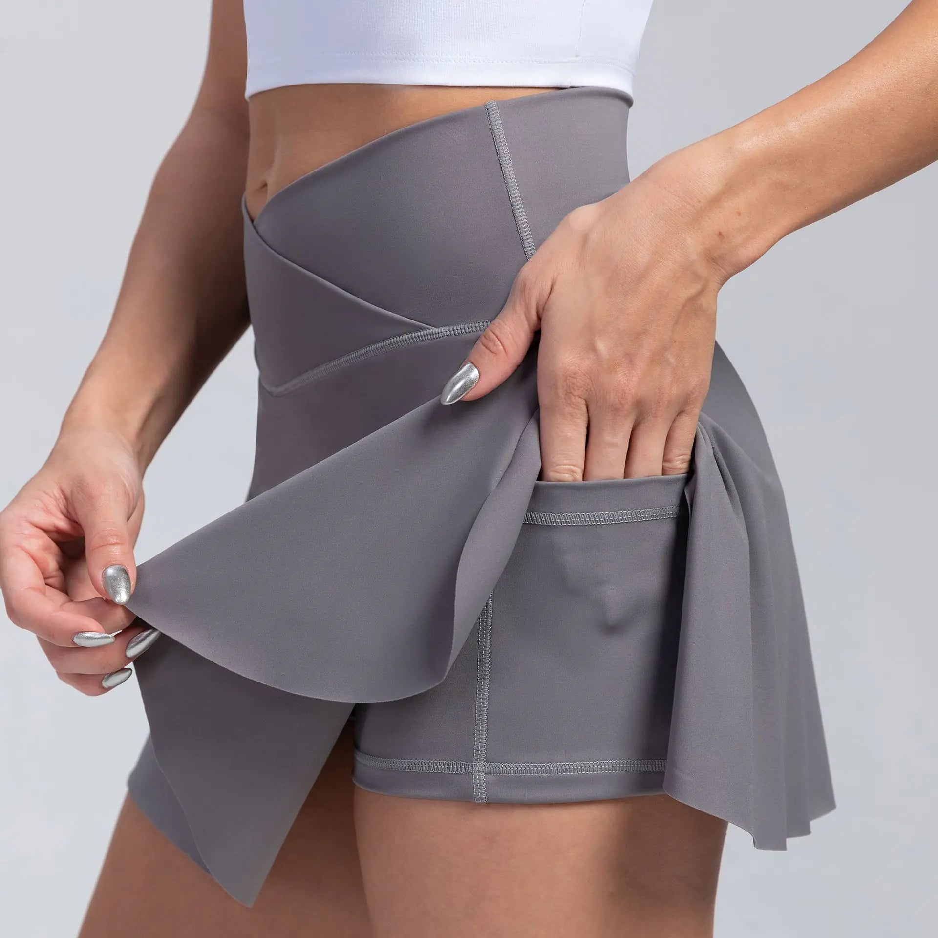 Women’s High-Waist Yoga Skirt Shorts with Pocket