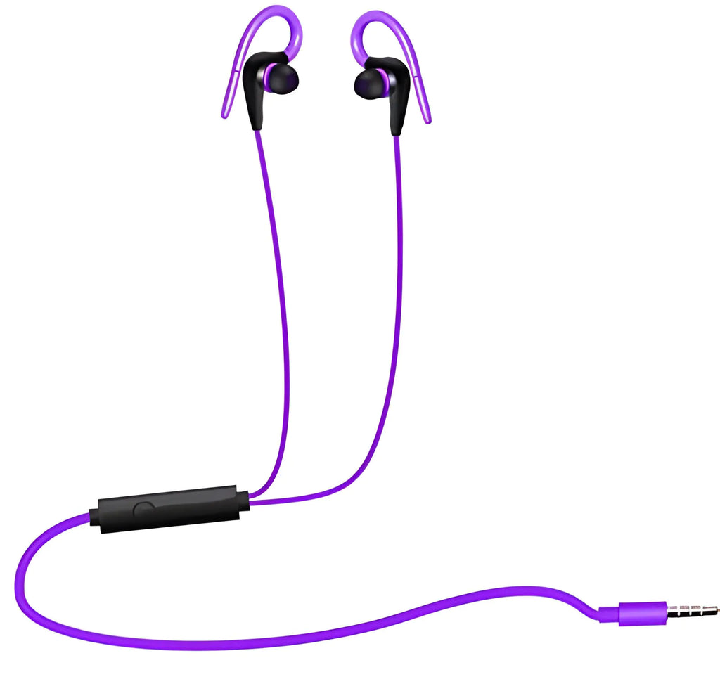 Wired Earphones with Microphone – Noise-Canceling Stereo Headphones  (Purple)