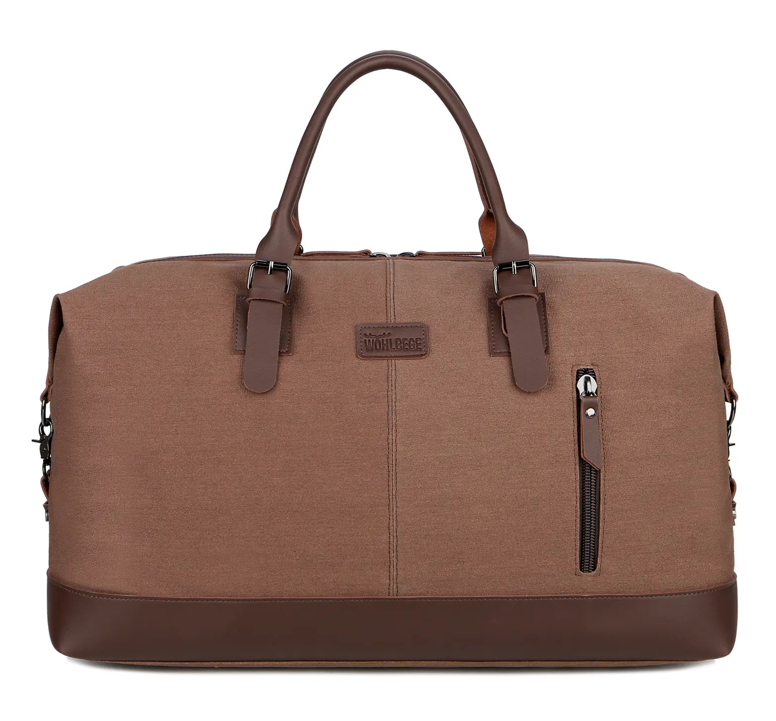 Large Canvas Travel Duffle Bag 56–75L – Gym Weekender Luggage with Compartments (53×35×25cm)