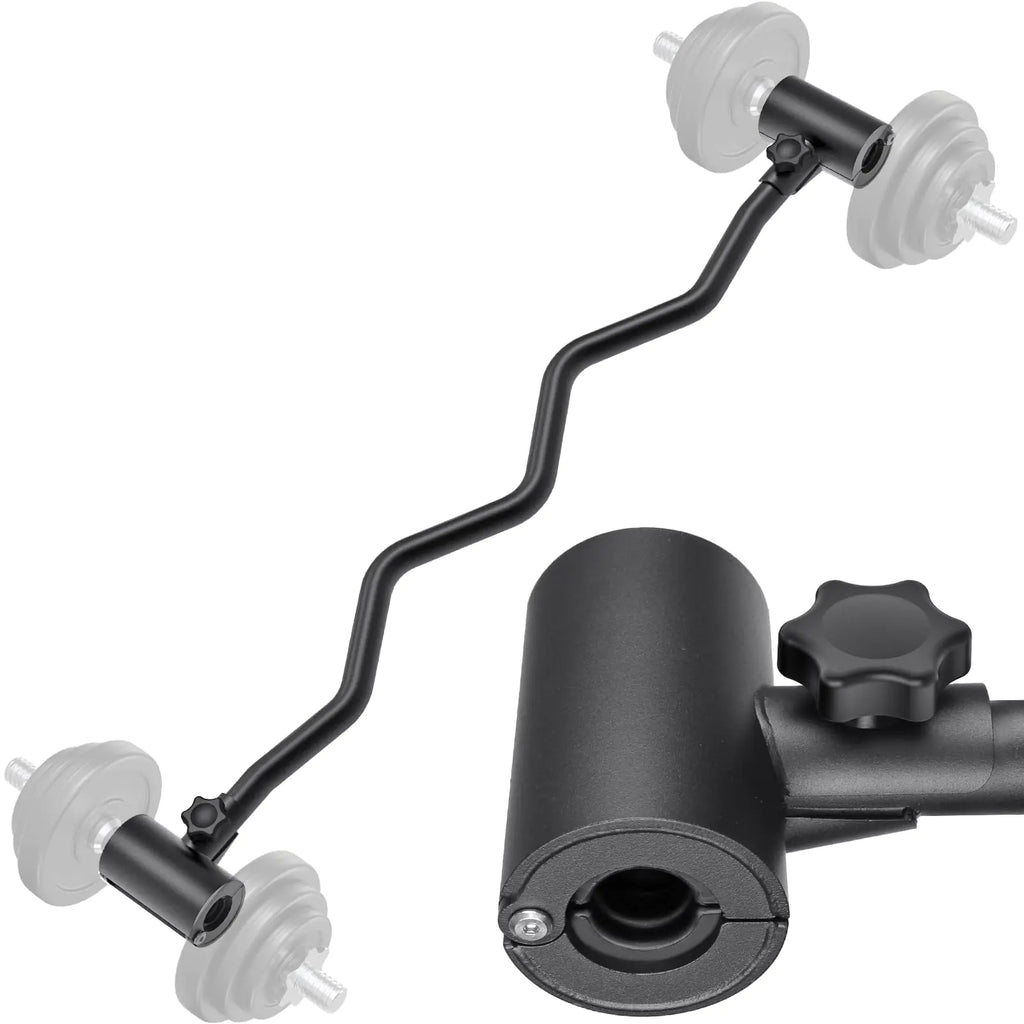 Adjustable Dumbbell-to-Barbell Converter – EZ Curl Bar Adapter for Home Gym Weightlifting