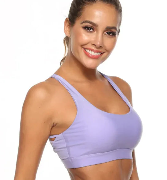 Yoga Sports Bra for Women – Strappy Crisscross Back Fitness Bra, Breathable & Stretchy