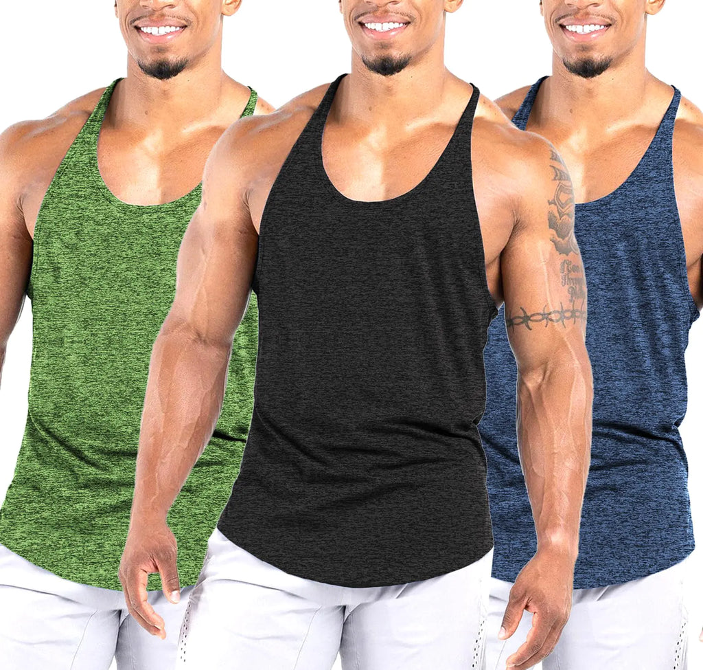 AgileFlex Men's Quick-Dry Y-Back Workout Tanks