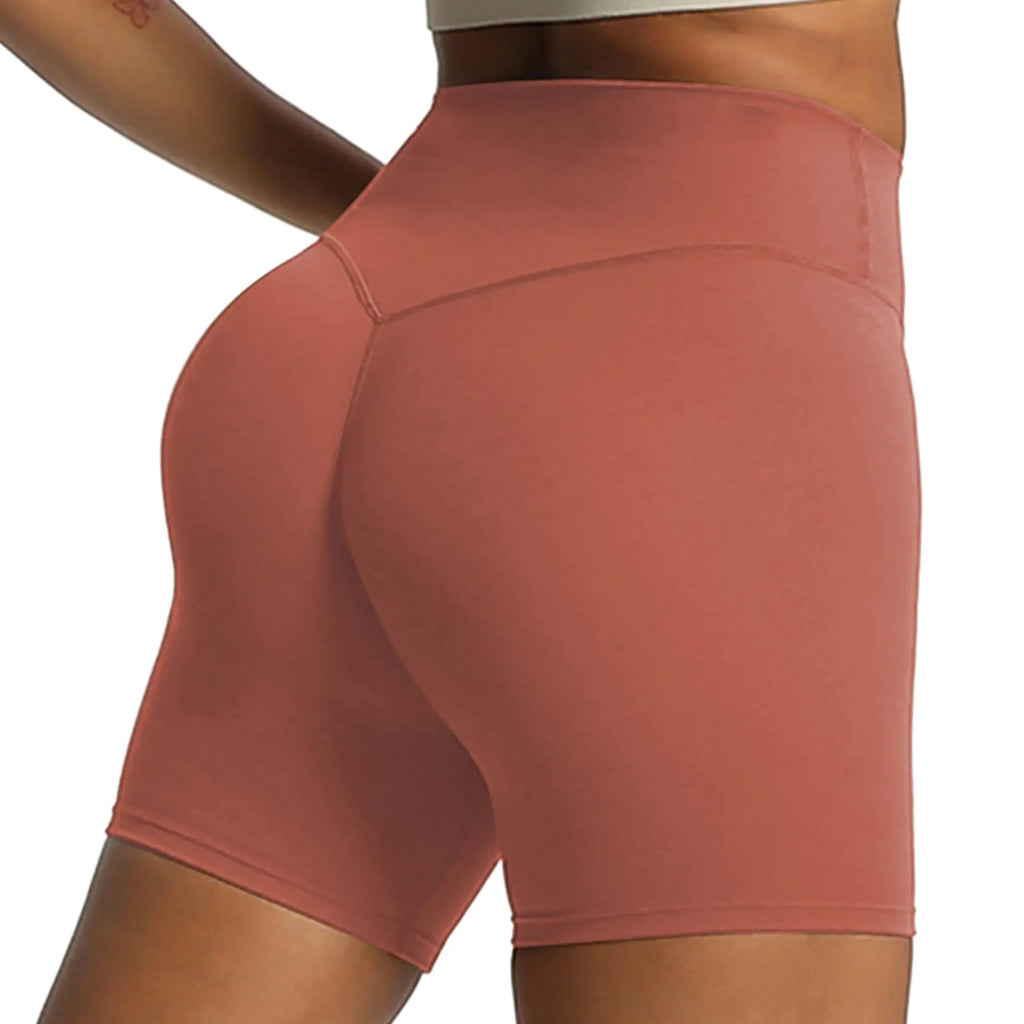 Women’s Workout Biker Shorts  (Rust Red)