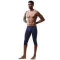 Men’s 3/4 Compression Pants – Seamless Waistband Nylon Running Tights & Gym Leggings (M–2XL)