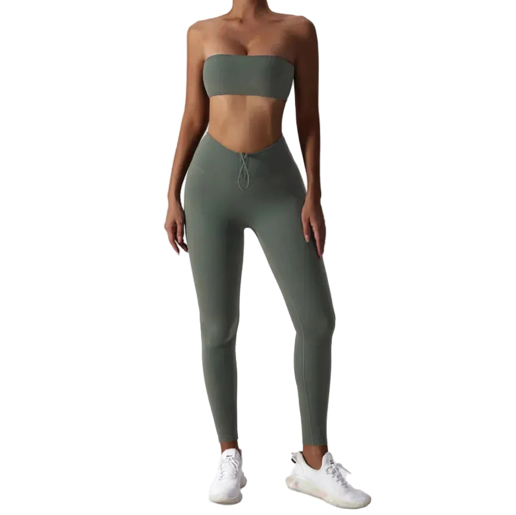 Women’s 2-Piece Yoga Suit – Form-Fitting Top & Leggings Set, Moisture-Wicking Stretch Athleisure Outfit