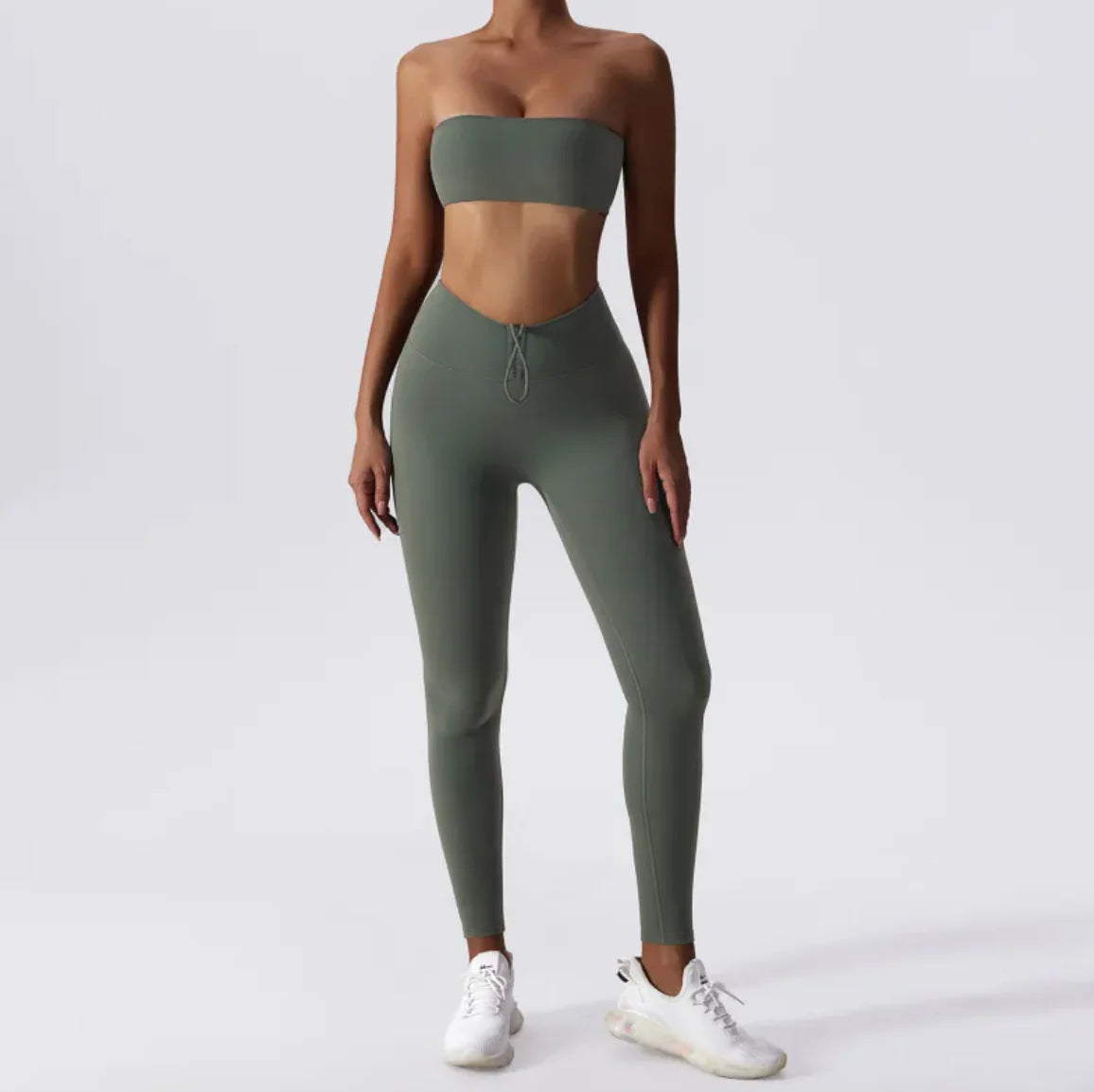Women’s 2-Piece Yoga Suit – Form-Fitting Top & Leggings Set, Moisture-Wicking Stretch Athleisure Outfit