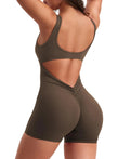 V-Back Scrunch Workout Romper