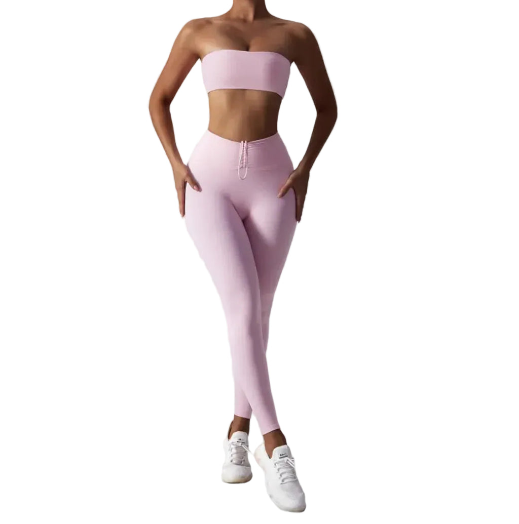 Women’s 2-Piece Yoga Suit – Form-Fitting Top & Leggings Set, Moisture-Wicking Stretch Athleisure Outfit