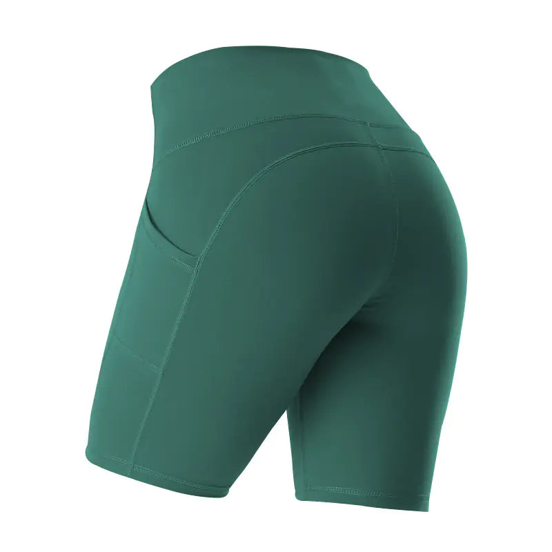 Women’s High-Waist Pocketed Yoga Shorts – Premium Studio-Style Fitness Wear