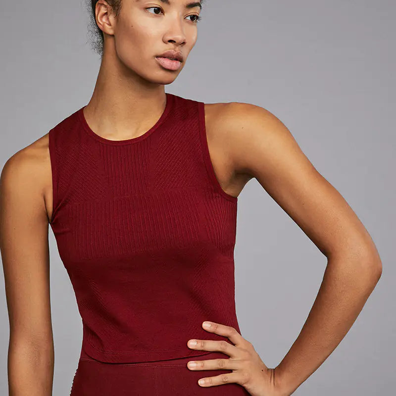Seamless Stripe High-Waisted Workout Leggings Set.