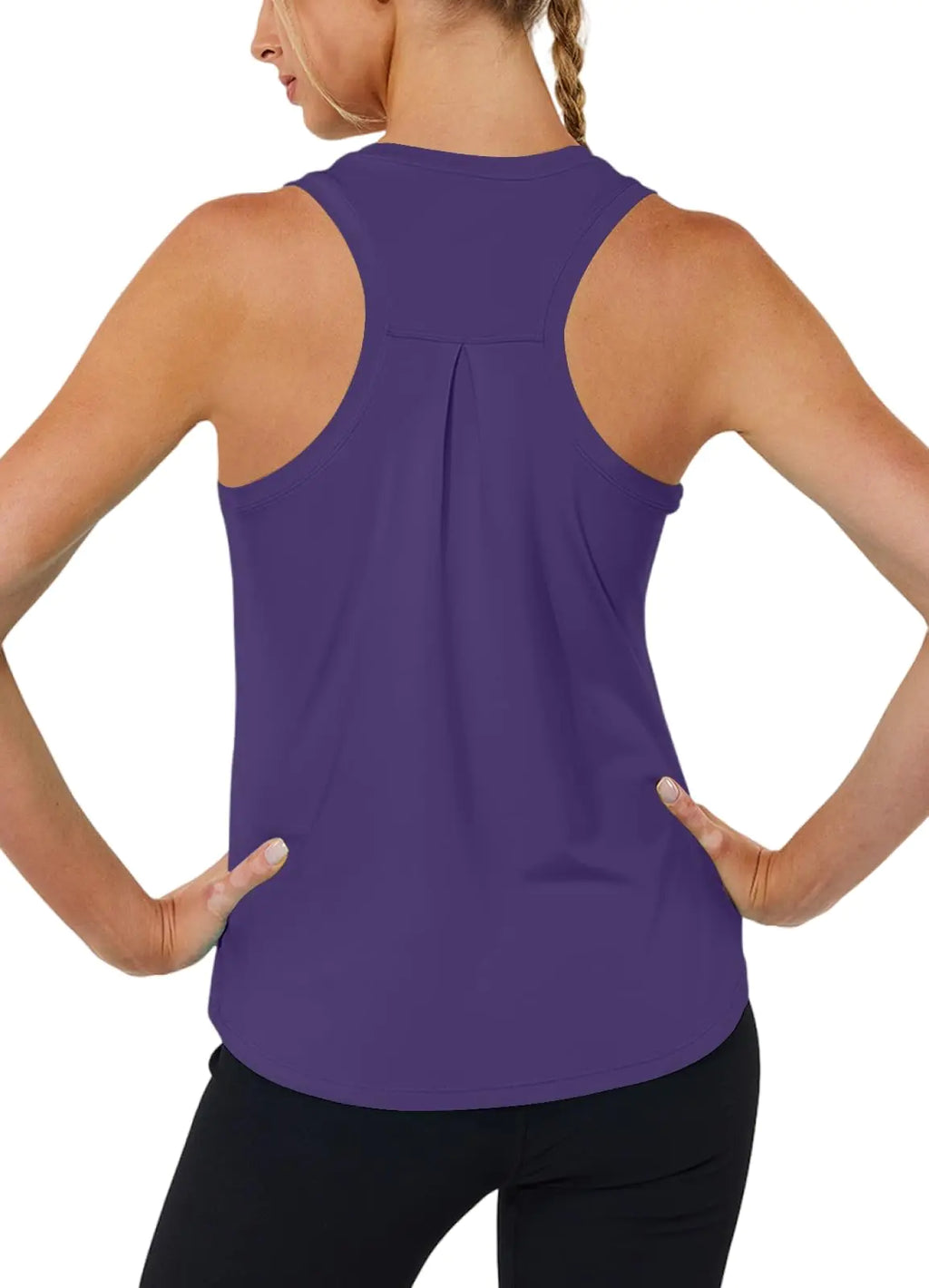 Women’s Racerback Workout Tank Top – Quick Dry Sleeveless Running Shirt, Loose Fit Gym Top (Purple, XXL)