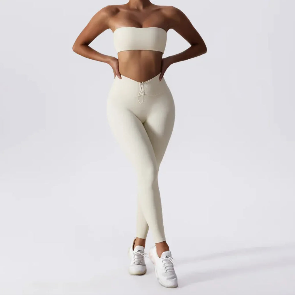 Women’s 2-Piece Yoga Suit – Form-Fitting Top & Leggings Set, Moisture-Wicking Stretch Athleisure Outfit