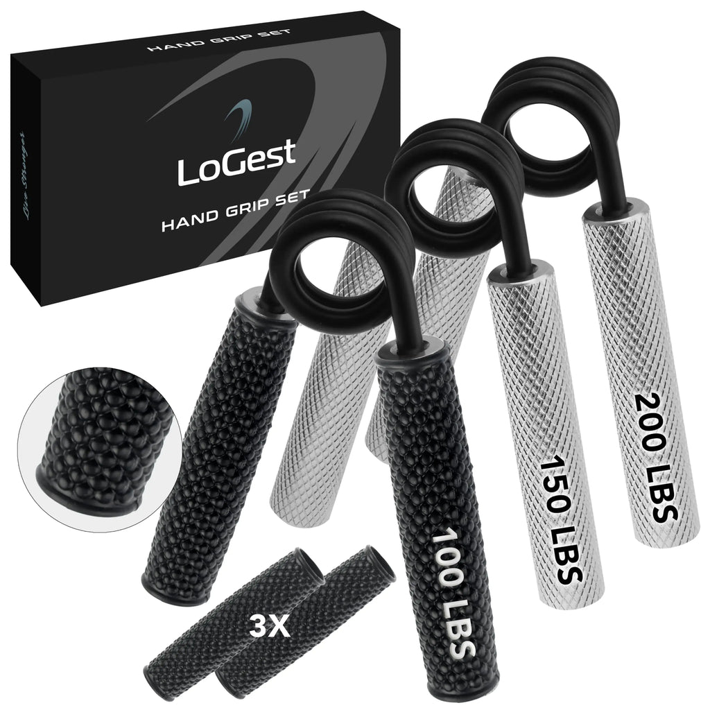 Metal Hand Grip Strengthener Set –Heavy-Duty No-Slip Hand Grippers (3-Pack)
