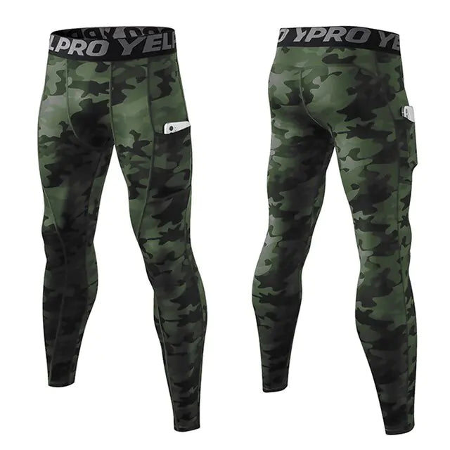 Men’s Compression Pants with Pocket – Quick-Dry Running Tights & Gym Workout Leggings (S–XXL)