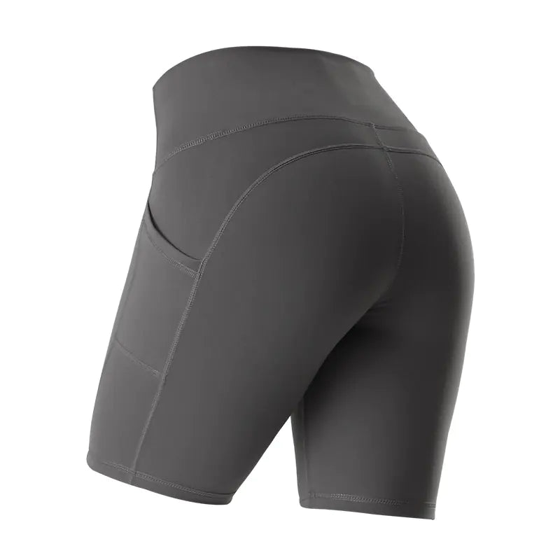 Women’s High-Waist Pocketed Yoga Shorts – Premium Studio-Style Fitness Wear