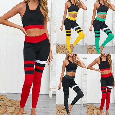 Women’s Tight-Fitting Yoga Workout Set – Seamless Top & Pants