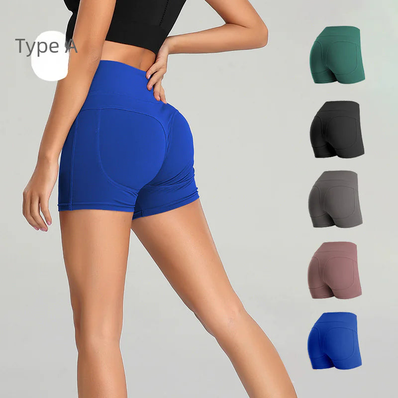 Women’s High-Waist Pocketed Yoga Shorts – Premium Studio-Style Fitness Wear