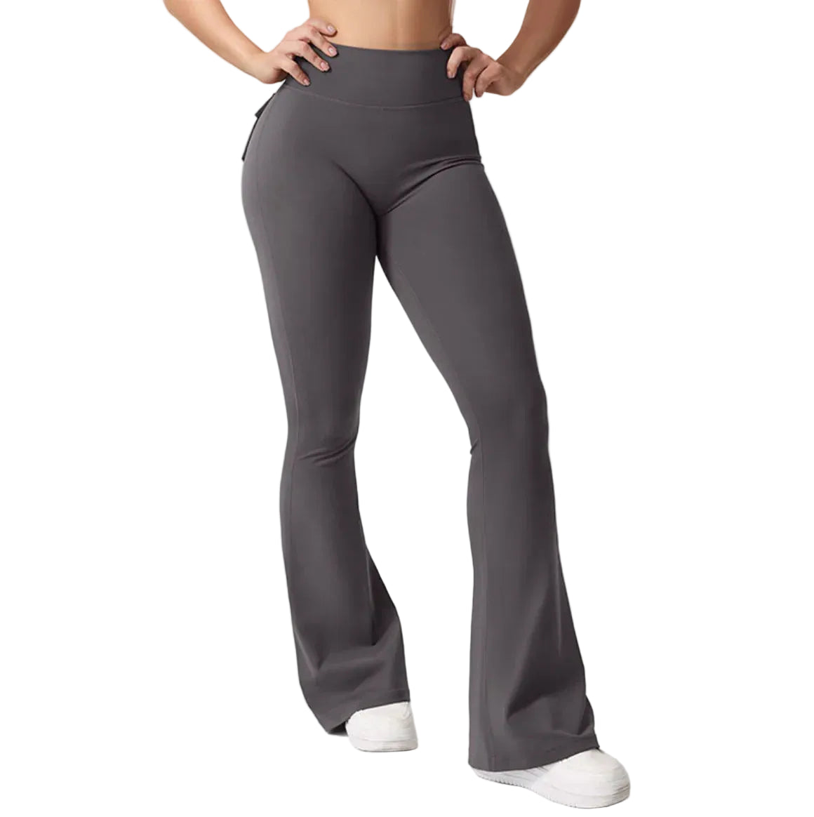 Women’s High-Waisted Cargo Joggers – Nylon Sports Pants with Pockets, Elastic Waist Casual & Active Trousers