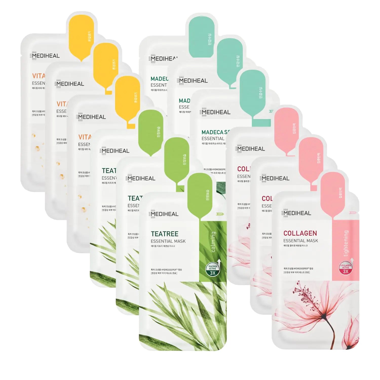 Mediheal Sheet Mask HERO 12 Pack - Collagen Tea Tree Madecassoside Vita