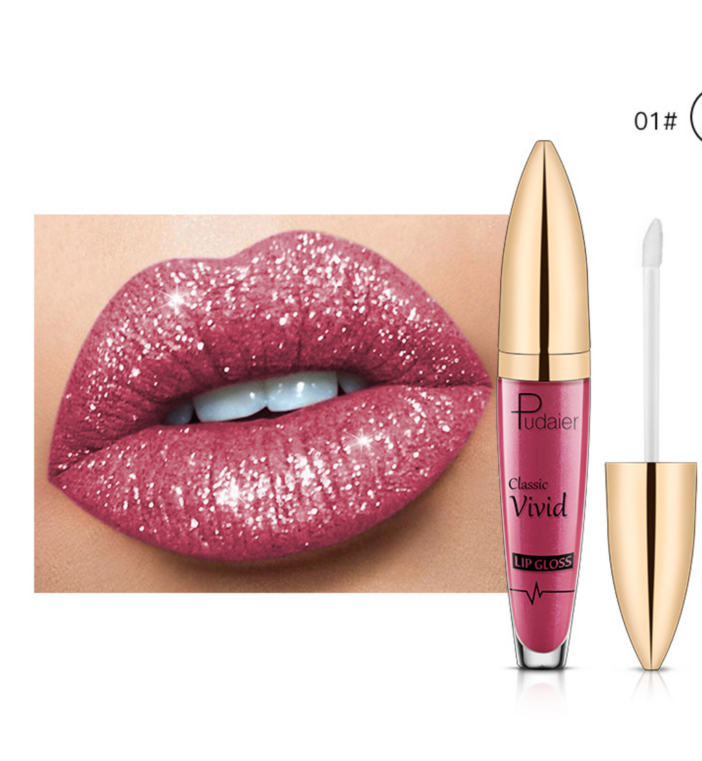 Pudaier Diamond Shimmer Lip Gloss Liquid Lipstick