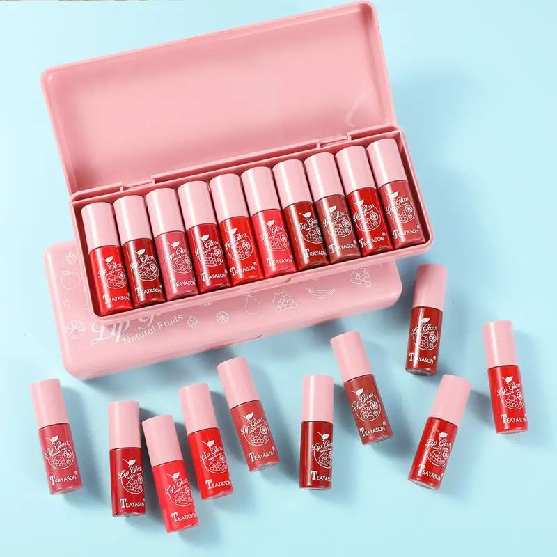 Shimmer Mini Lip Gloss Kit - 10 Pcs Moisturizing Set