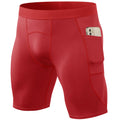 Men’s Red Compression Shorts with Pocket