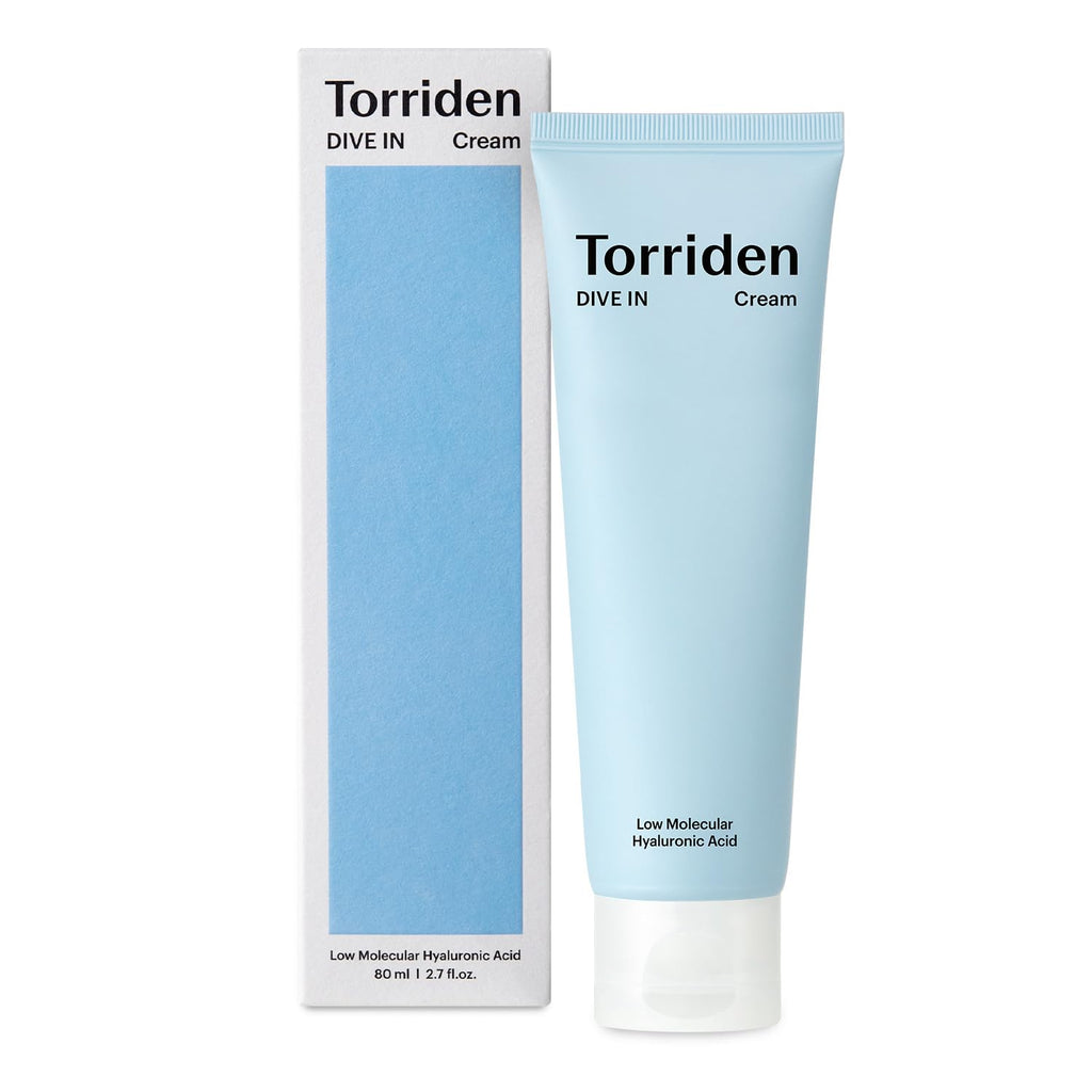 Torriden DIVE IN Cream 80ml (2.71 fl. oz.) | Facial Moisturizer for Sensitive Oily Skin | Lightweight and Moistrul Creamy Texture | Hyaluronic Acid Cream Allantoin