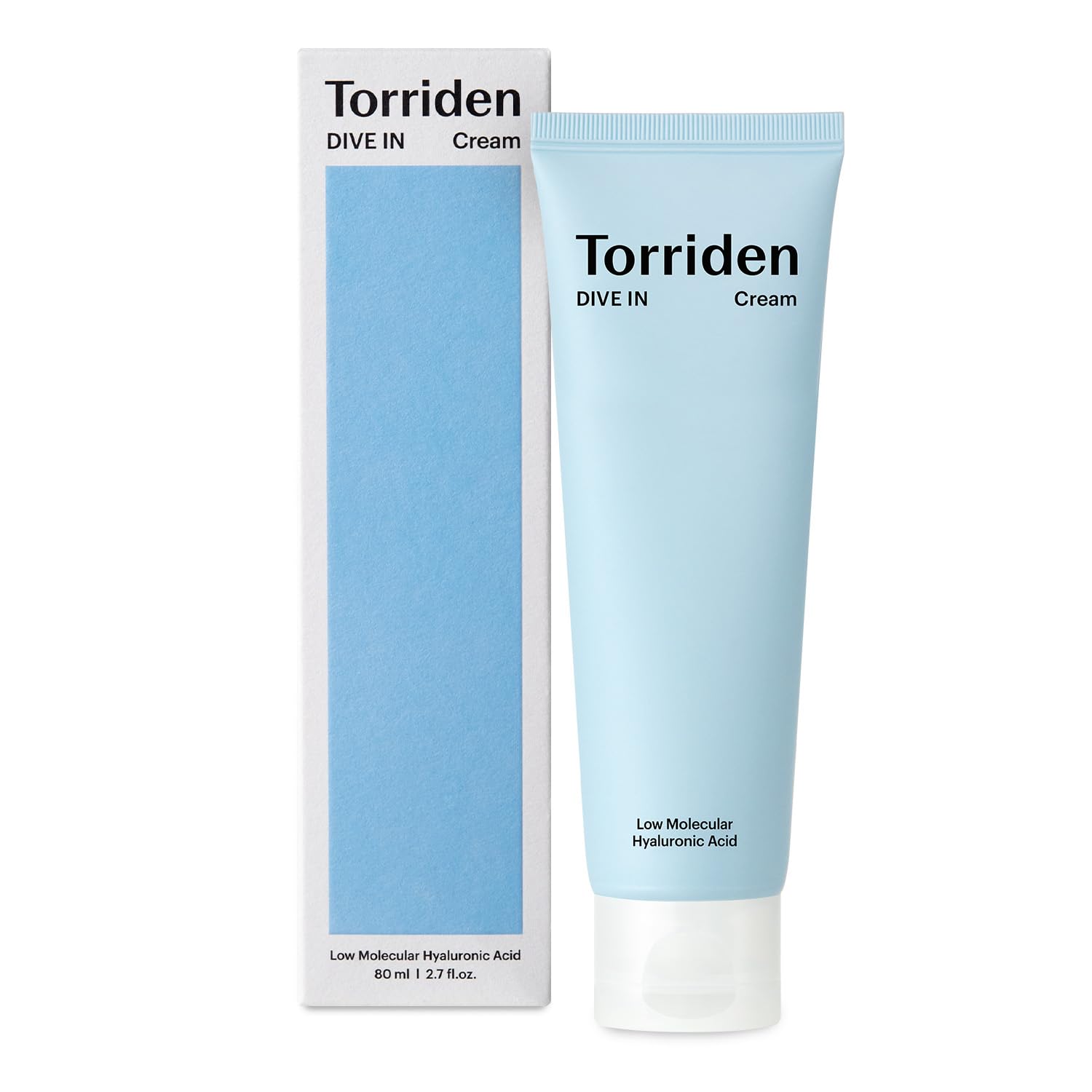 Torriden DIVE IN Cream 80ml (2.71 fl. oz.) | Facial Moisturizer for Sensitive Oily Skin | Lightweight and Moistrul Creamy Texture | Hyaluronic Acid Cream Allantoin