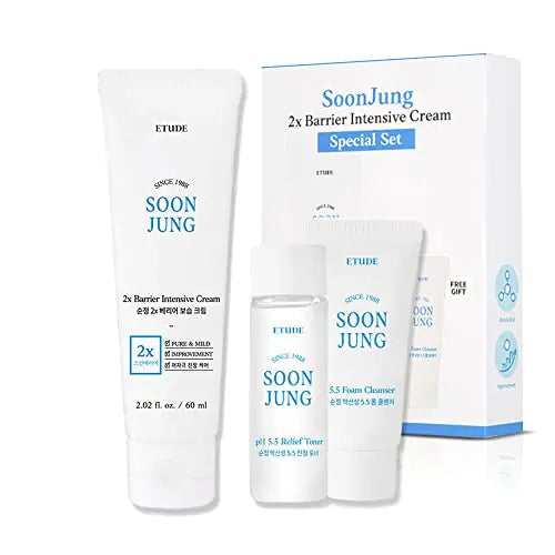 ETUDE Soonjung 2x Barrier Intense Cream Set - Cream + pH 5.5 Relief Toner