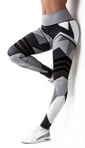 Women’s Reflective Printed Yoga Leggings – Quick-Dry Stretch Workout Pants for Running & Gym
