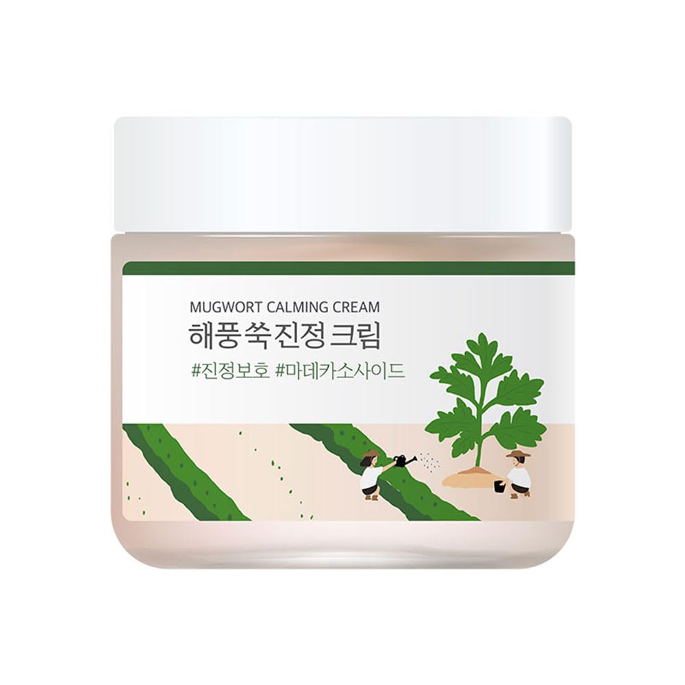 ROUND LAB Mugwort Calming Cream 80ml / Soothing Moisturizing Madecassoside Calming Cream