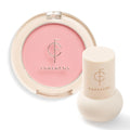 Forencos Matte Pink Blush Set with Puff - Korean Zero Sebum Long-Lasting