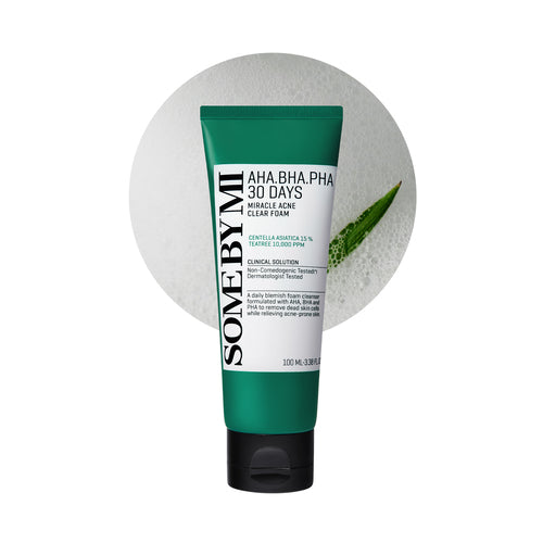SOME BY MI AHA BHA PHA 30 Days Miracle Acne Clear Foam - 100ml Tea Tree Cleanser