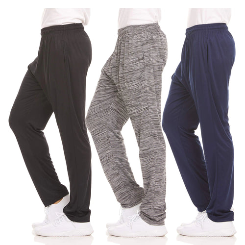 3-Pack Men’s Athletic Pants with Pockets – Dry Fit Workout Sweatpants for Gym, Training & Running (XL)