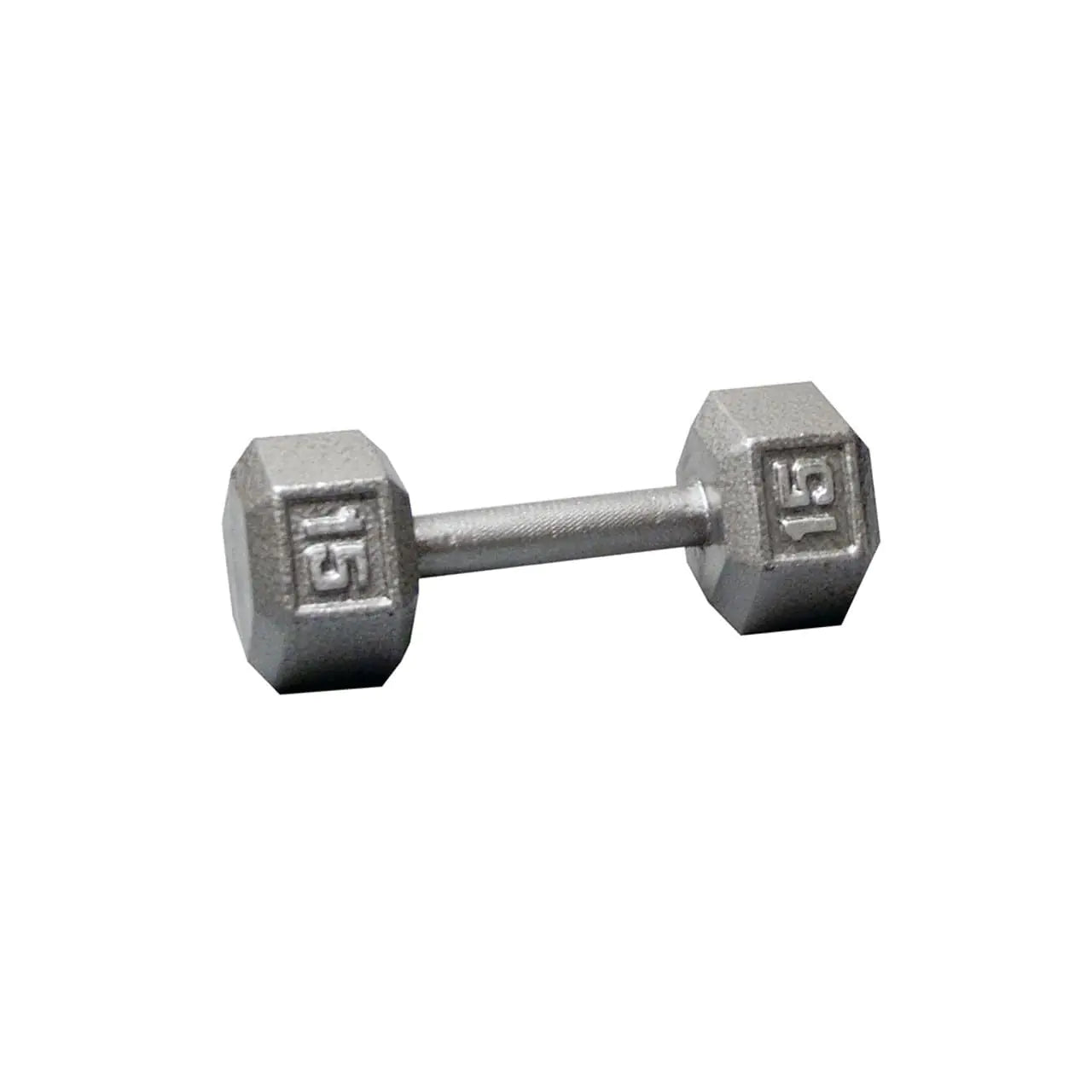 Cast Iron Hex Dumbbell – 15 lb Strength Training Weight for Home & Gym