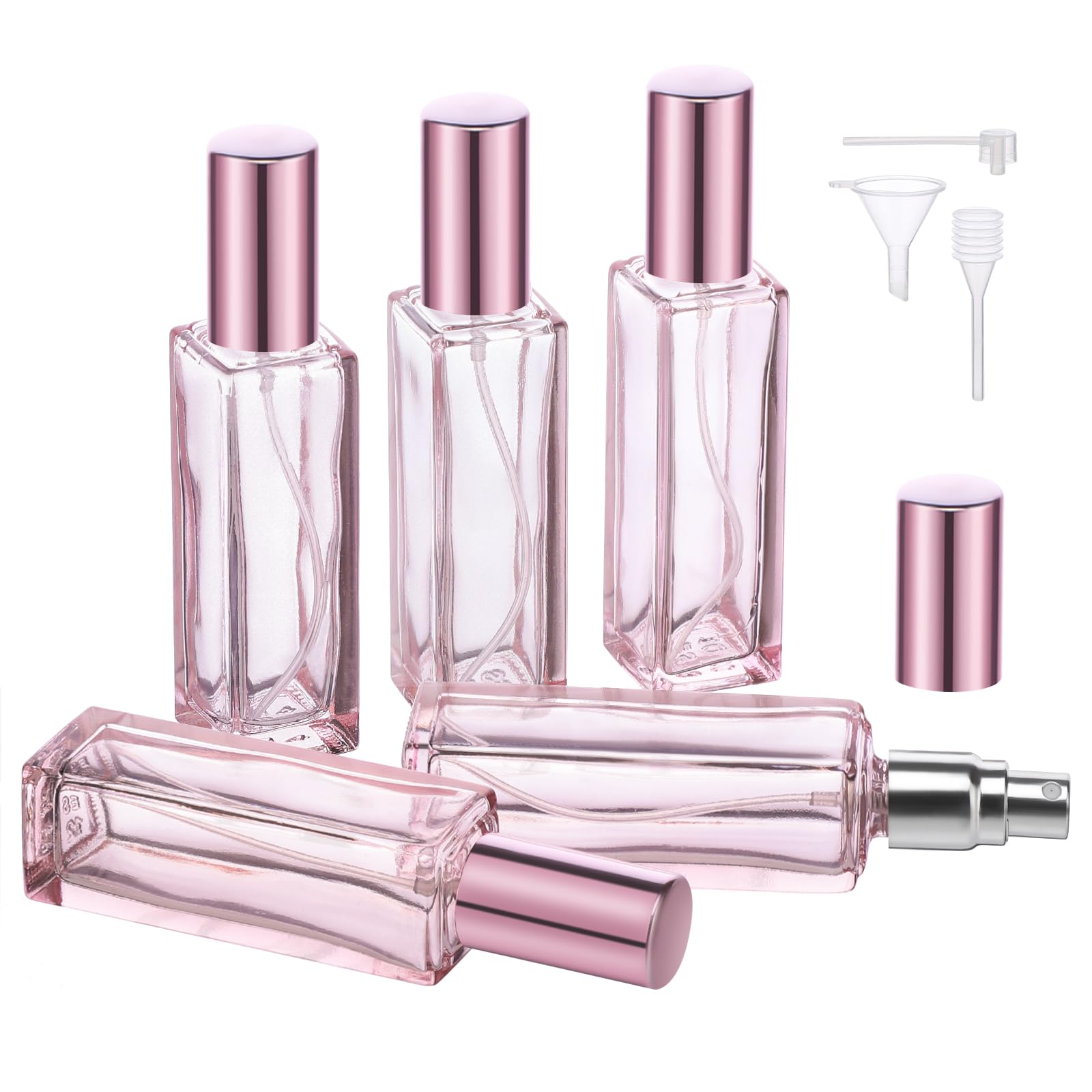 Segbeauty Travel Perfume Bottle Refillable 5 Pack 20ml Portable Glass Perfume Atomizer with Funnel Empty Spray Bottles Pocket Cologne Atomizer for Dispensing Perfume Fragrance Toiletries Supplies