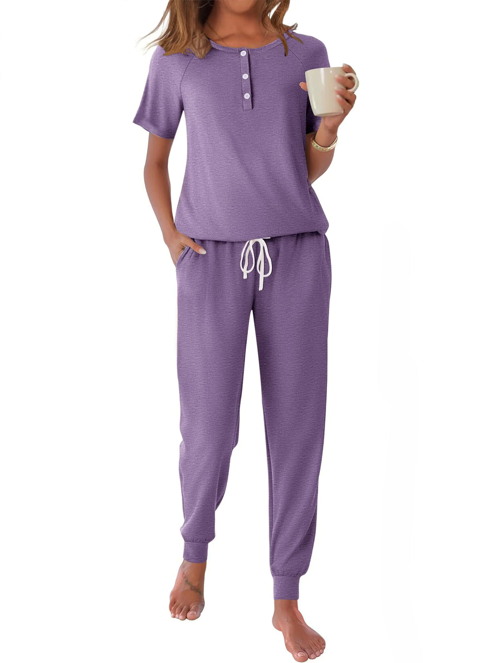 Soft Knit Pajama Lounge/Joggers Set - LavenderXL