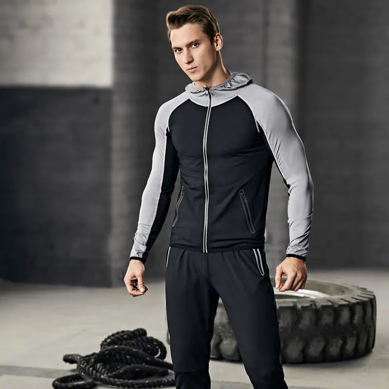 Men’s Sports Fitness Two-Piece Set for Running